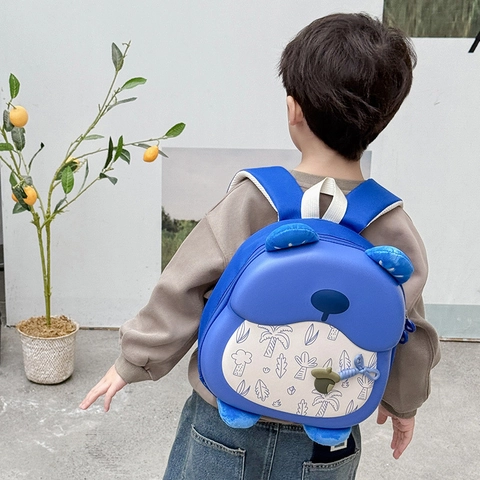 Mochila Infantil De Oso Lindo Carcasa Rígida De EVA Cartera Con Orejas De Peluche Decoración De Bellota Bolso De Dibujos Animados Niños