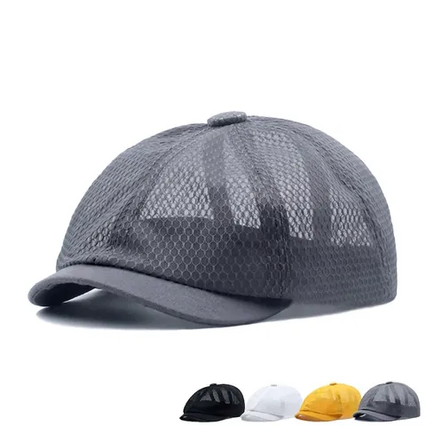 Summer Breathable Mesh Newsboy Cap For Men Women Casual Polyester Flat Cap Lightweight Outdoor Sun Hat Gatsby Ivy Cap