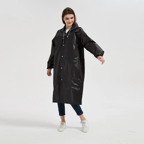 Impermeabile EVA Impermeabile Cappuccio Lungo Poncho Da Pioggia Outdoor Antivento Leggero Adulti Unisex Chiusura Con Bottoni
