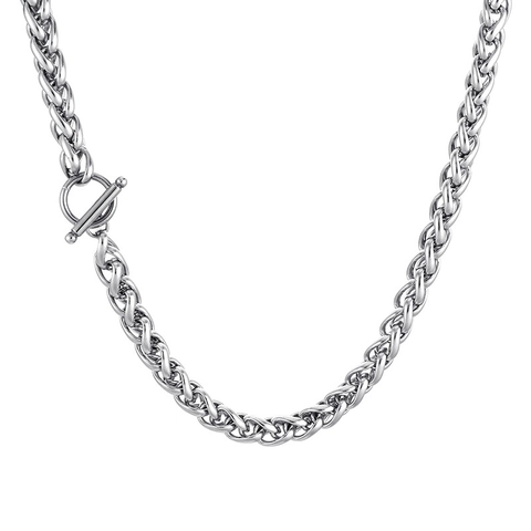 Collana Da Uomo In Acciaio Inossidabile Con Chiusura A Gancio Catena A Grano Gioielli Stile Punk Classico Semplice