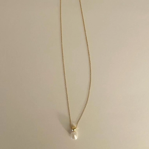 Artificial Pearl Pendant Necklace 925 Sterling Silver Chain Elegant Minimalist Jewelry For Women INS Style