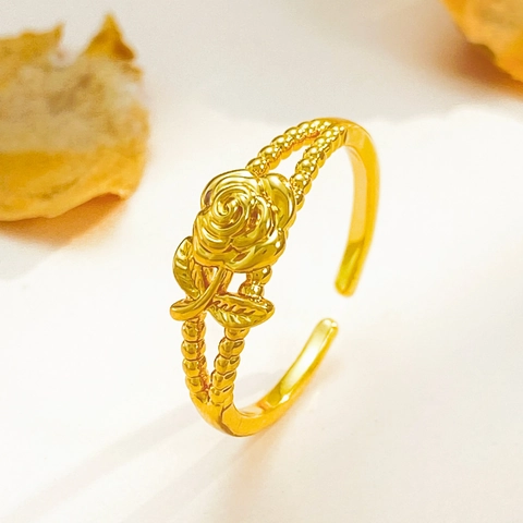 Kreativer Kupfer Rose Offener Ring Für Damen Personalisierte Kamelie Blume Design Gold Strass Künstliche Perle Ring Schmuck
