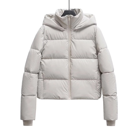 Damen Kapuzen Steppjacke Kurz Winddicht Polyester Nahtlos Reißverschluss Kordelzug Elegant Winter Outdoor