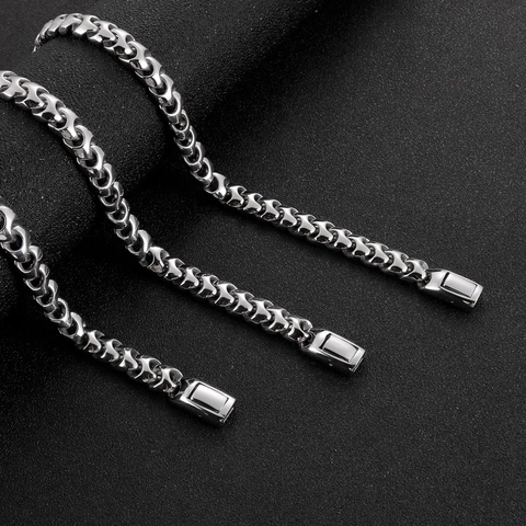 Hip Hop 316L Stainless Steel Keel Chain Necklace Round Grinding Polished Trendy Franco Link Jewelry For Unisex