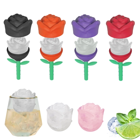 Stampo Per Cubetti Di Ghiaccio Rosa Silicone 3D Foro Singolo Rilascio Facile Per Whiskey Cocktail Strumento Facciale