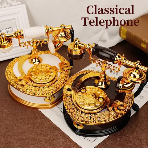 Carillon Telefono Vintage Meccanico Forma Di Cuore Cassetto Portagioie Rilievo Rosa Decorazione Scrivania