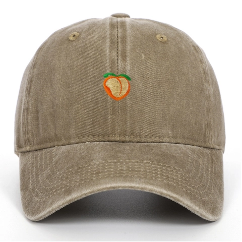 Cappello Da Baseball Con Ricamo Pesca Cotone Lavato Vintage Dad Hat Protezione Solare Regolabile Unisex Casual Sport