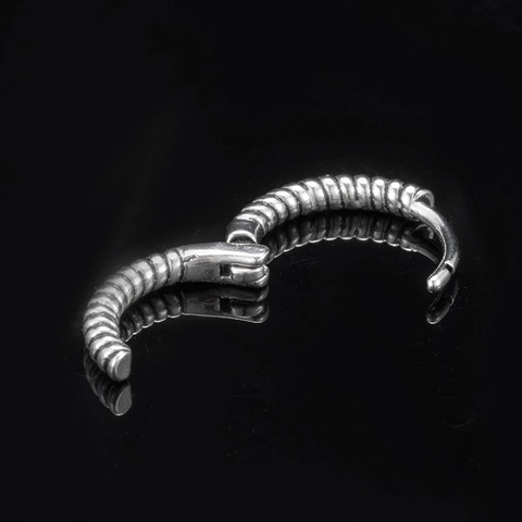 Men Stainless Steel Hoop Earrings Gothic Skull Punk Retro Tribal Piercing Ear Clips Jewelry Unisex Accessory