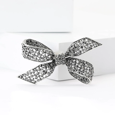 Spilla a Fiocco Cavo in Lega di Strass Vintage Delicati Accessori per Spilla a Nodo di Farfalla per la Decorazione di Abbigliamento Donna