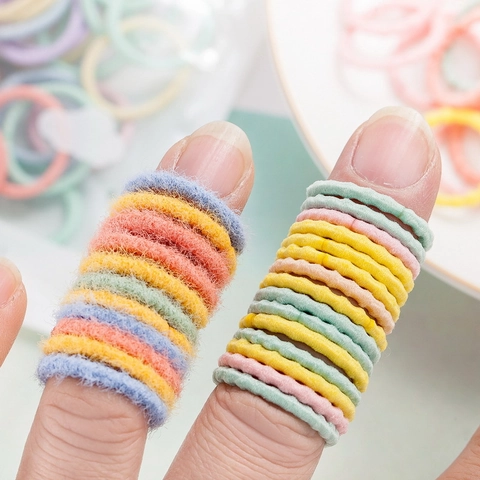 Piccoli Elastici Per Capelli Senza Cuciture Cordino In Nylon Elastico Morbido Alta Elasticità Nessun Danno Macaron Colorato Per Bambini
