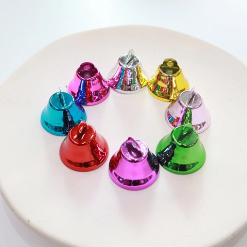 Colorful Metal Jingle Bells Frosted Plated Hanging Charms For Christmas Decoration DIY Crafts Pet Ornaments Decorative