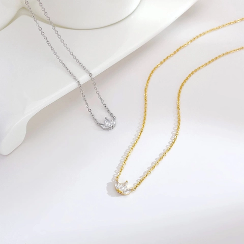 Elegante Hanger Ketting Titanium Staal Met Marquise Zirconia Klaver Bloem Ontwerp Minimalistische Sleutelbeenhanger Sieraden Voor Dames