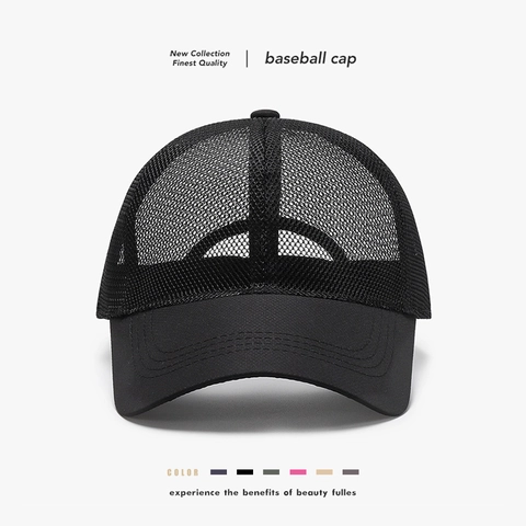 Mesh Trucker Hat Breathable Polyester Baseball Cap For Outdoor Sun Protection Adjustable Casual Sports Unisex