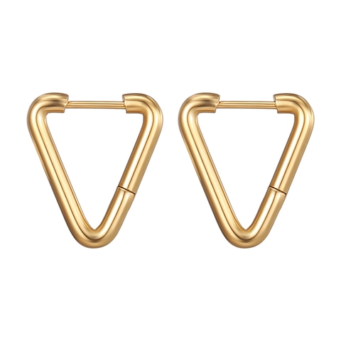 Pendientes De Aro Triangulares Acero Inoxidable Geométrico Irregular Alambre Redondo Punk Minimalista Moda Unisex Joyería