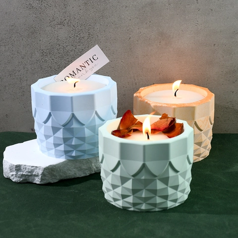 Lace Geometric Silicone Mold For DIY Candle Cup Resin Crafting Pen Holder Succulent Pot Handmade Tool