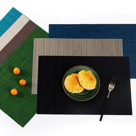 Sets De Table Tissés En PVC Imperméables Antidérapants Résistants À La Chaleur Lavables Pour Table Cuisine Décor Nordique
