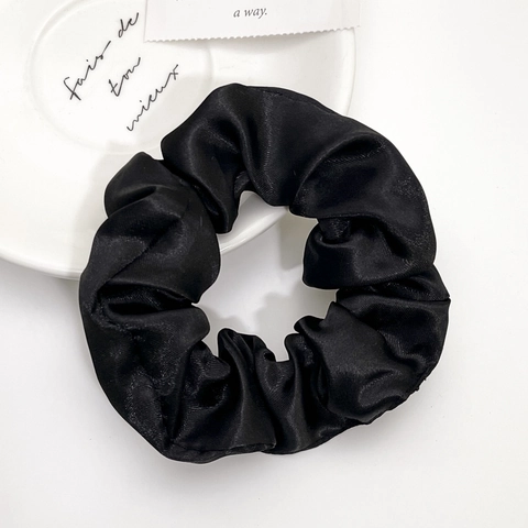 Satin Satin Scrunchies Elastic Hair Ties Ponytail Holder Solid Color Simple Fashion Elegant Hair Accessories For Women Girls
