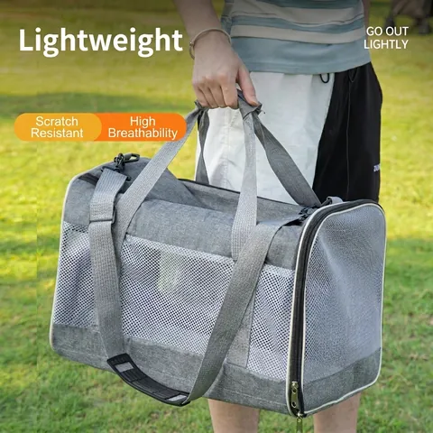 Portable Pet Carrier Bag Oxford Breathable Mesh Foldable Travel Shoulder Tote For Cats Small Dogs Outdoor Lightweight