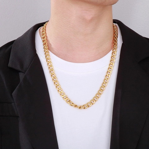 Collana A Catena A Maglia Cubana In Acciaio Inossidabile Lucido Gioielli Hip Hop Streetwear Per Uomo Donna