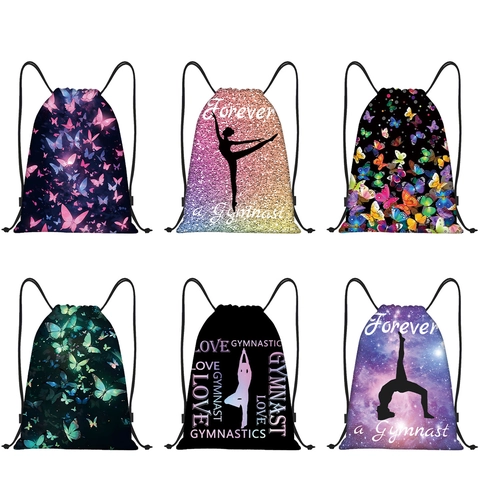 Trekkoord Rugzak Polyester Lichtgewicht Cinch Tas Voor Sport Reizen School Gedrukte Patronen Voor Meisjes Jongens Volwassenen