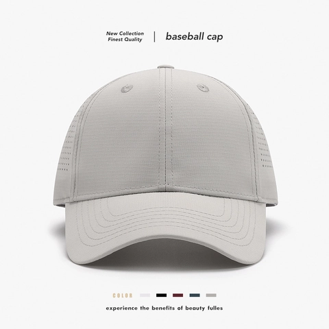 Cappello Da Baseball Asciugatura Rapida Poliestere Fori Laser Traspirante Sport All'aperto Colore Solido Regolabile Uomo Parasole