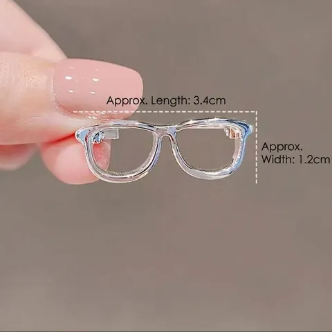 Eyeglasses Shape Alloy Brooch Vintage Mini Glasses Pin Anti Exposure Decorative Lapel Jewelry Accessory For Women