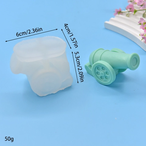 Cannon Silicone Mold For DIY Candle Making Cake Baking Plaster Craft Desktop Ornament 3D Novelty Shape