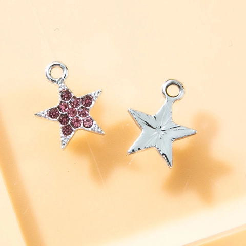 Dijes Estrella Aleación Estrás Pentagrama Pequeños Colgantes Para DIY Pendiente Pulsera Collar Fabricación Joyería Accesorio