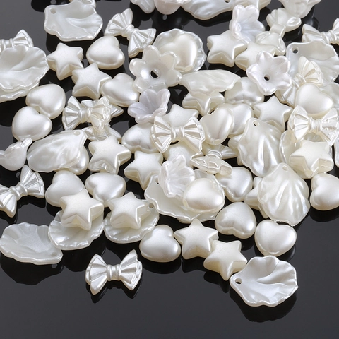 Perline In Finta Perla Artificial Acrilica Forme Miste Cuore Stella Conchiglia Fiore Perline Sfuse Per Creazione Gioielli Fai Da Te
