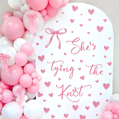 Rosa Schleife Herz Wandaufkleber PVC Selbstklebend Für Hochzeit Party Valentinstag Dekoration Romantischer Ins Stil