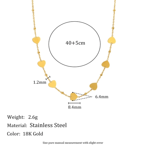 Stainless Steel Necklace 18K Gold Plated Zirconia Heart Flower Butterfly Water Drop Pendant Adjustable Chain For Women