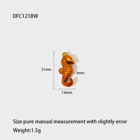 Stainless Steel Sea Animal Charms Enamel Seahorse Starfish Pendants For DIY Jewelry Making Waterproof Gold Plated
