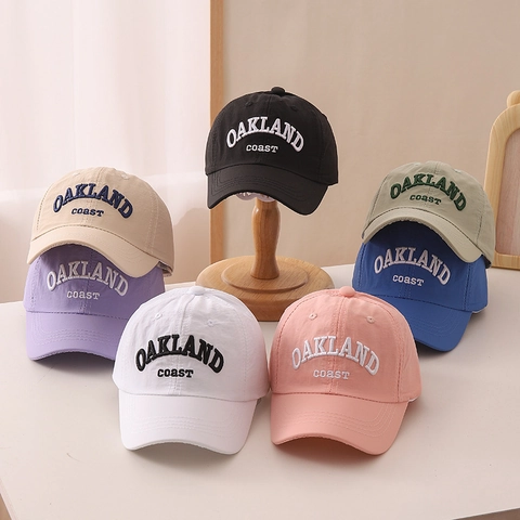 Casquette De Baseball Enfant Coton Protection Solaire Respirante Ajustable Broderie Lettres Chapeau Garçons Filles