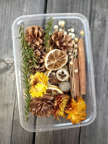 Gemischte Trockenblumen Mit Tannenzapfen Zimtstangen Fruchtscheiben Weihnachten DIY Basteln Home Decor Naturmaterial