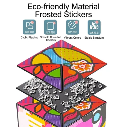 3D Magic Star Cube Fidget Toy Plastic Infinity Geometric Folding Stress Relief Brain Teaser For Kids