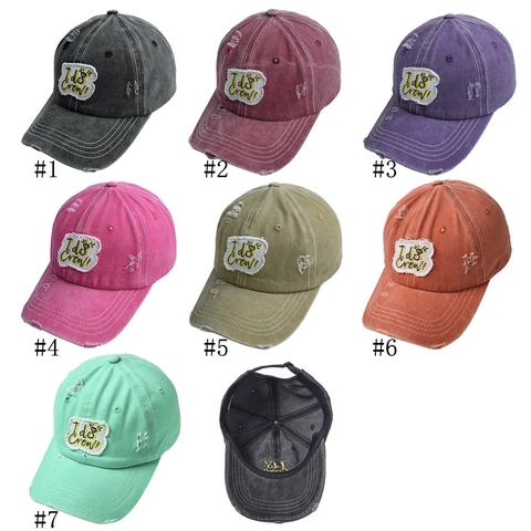 Casquette De Baseball En Coton Lavé Vintage Déchiré Broderie I Do Crew Chapeau De Soleil Pour Fête Mariage Demoiselles D'Honneur Réglable