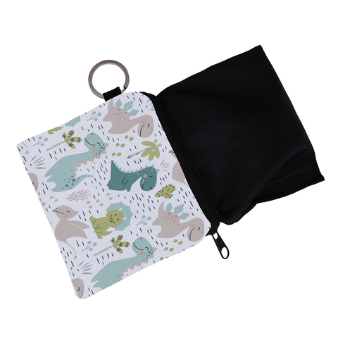 Mini Münzbörse Schlüsselanhänger Tasche Wasserdicht Polyester Beutel Cartoon Dinosaurier Druck Kleine Brieftasche Für Frauen Mädchen