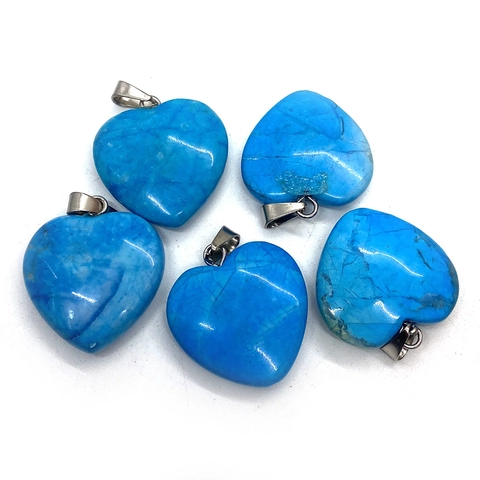 Heart Shape Natural Stone Pendant Charms With Alloy Bail For DIY Jewelry Making Polished Gemstone Findings