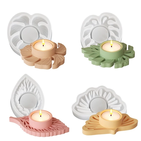 Leaf Shape Silicone Mold For DIY Candle Holder Monstera Design Resin Casting Gypsum Plaster Craft Home Decor