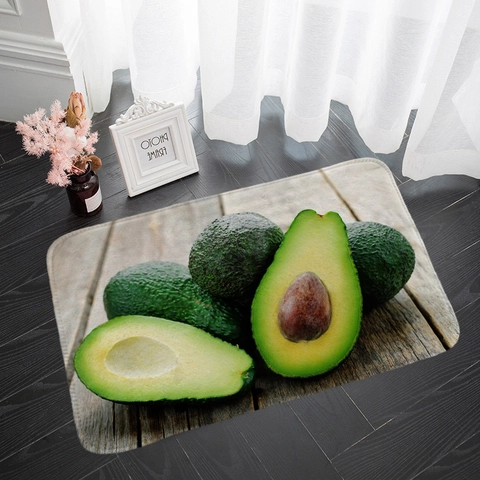 Fruitprint Flanellen Vloermat Absorberend Antislip Tapijt Voor Keuken Badkamer Entree Decoratieve Artistieke Stijl