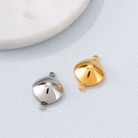Connettori Quadrati In Acciaio Inossidabile Ciondoli Geometrici Doppio Occhiello DIY Creazione Gioielli Pendente Base Per Collana Bracciale