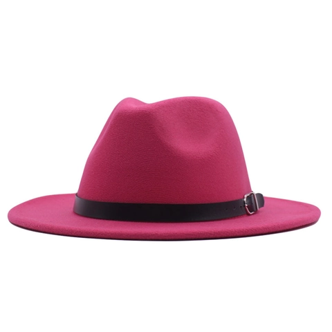 Vintage Wollen Vilt Fedora Hoed Met Riemgesp Brede Rand Jazz Hoed Voor Dames Heren Winter Herfst Britse Stijl