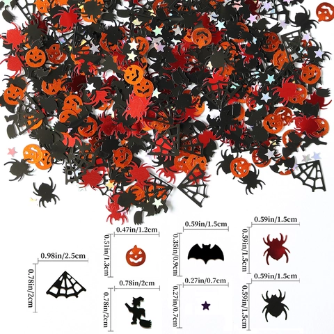 Coriandoli Per Festa Di Halloween Paillettes In PVC Ragno Fantasma Zucca Pipistrello Strega Teschio Decorazioni Per Tavola Ornamento