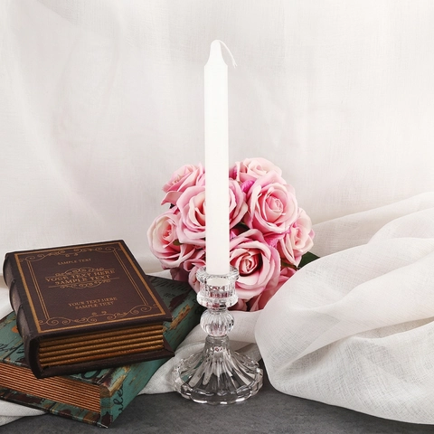 Vintage Glass Candle Holder Ribbed Diamond Textured Crystal Candlestick Home Wedding Table Decor Nordic Style Decorative