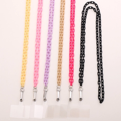 Acrylic Crossbody Phone Chain Lanyard Fashionable Anti-Lost Long Shoulder Strap With Metal Buckle For Women DIY