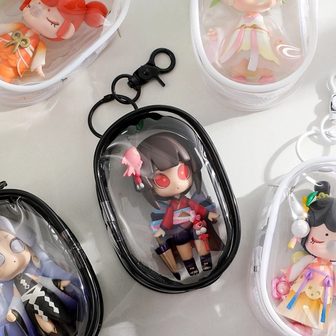 Bolsa De Exhibición Para Figuras De Acción PVC Transparente Estuche Portátil Con Cremallera Y Gancho Para Muñecas