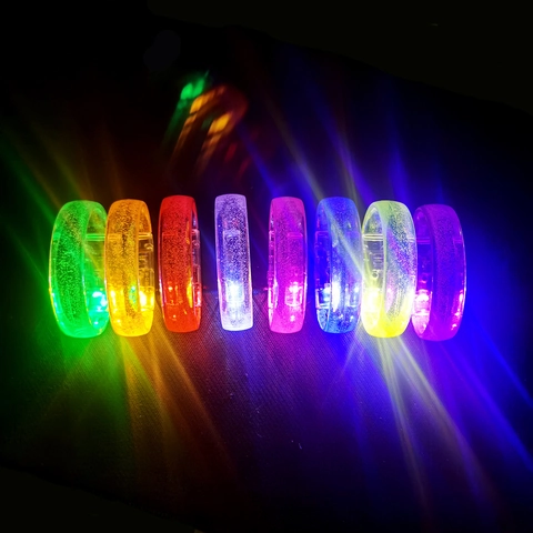 Colorful LED Glowing Bracelet PS Plastic Bubble Texture Light Up Bangle For Party Concert Club Festival Atmosphere