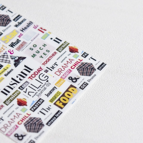 Vintage Zeitung Collage Nagelkunst Aufkleber Selbstklebende Englische Wörter Decals Für DIY Journal Scrapbooking Dekor