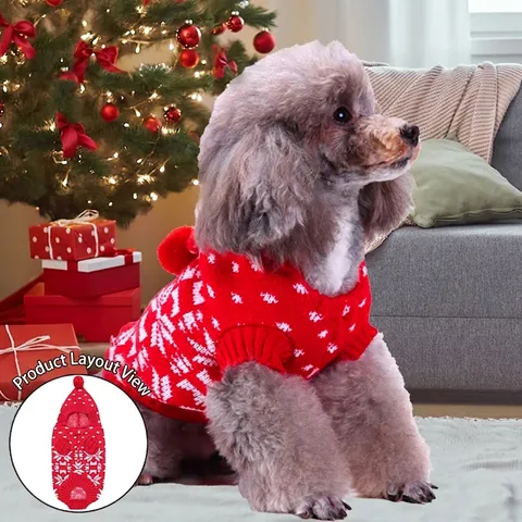 Maglione Di Natale Per Cani Vestiti In Maglia Per Animali Motivo Fiocco Di Neve Renna Inverno Caldo Dolcevita Cani Gatti