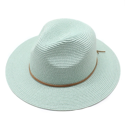 Paper Strohhut Fedora Geflochten Breite Krempe UV-Schutz Strand Sommer Outdoor Jazz Stil Atmungsaktiv Reise Sonnenschutz